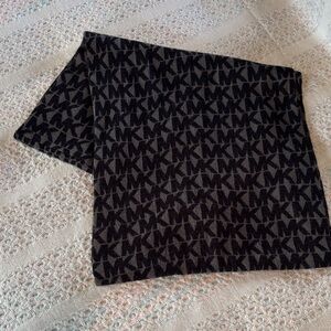 Michael Kors charcoal and black logo infinity scarf